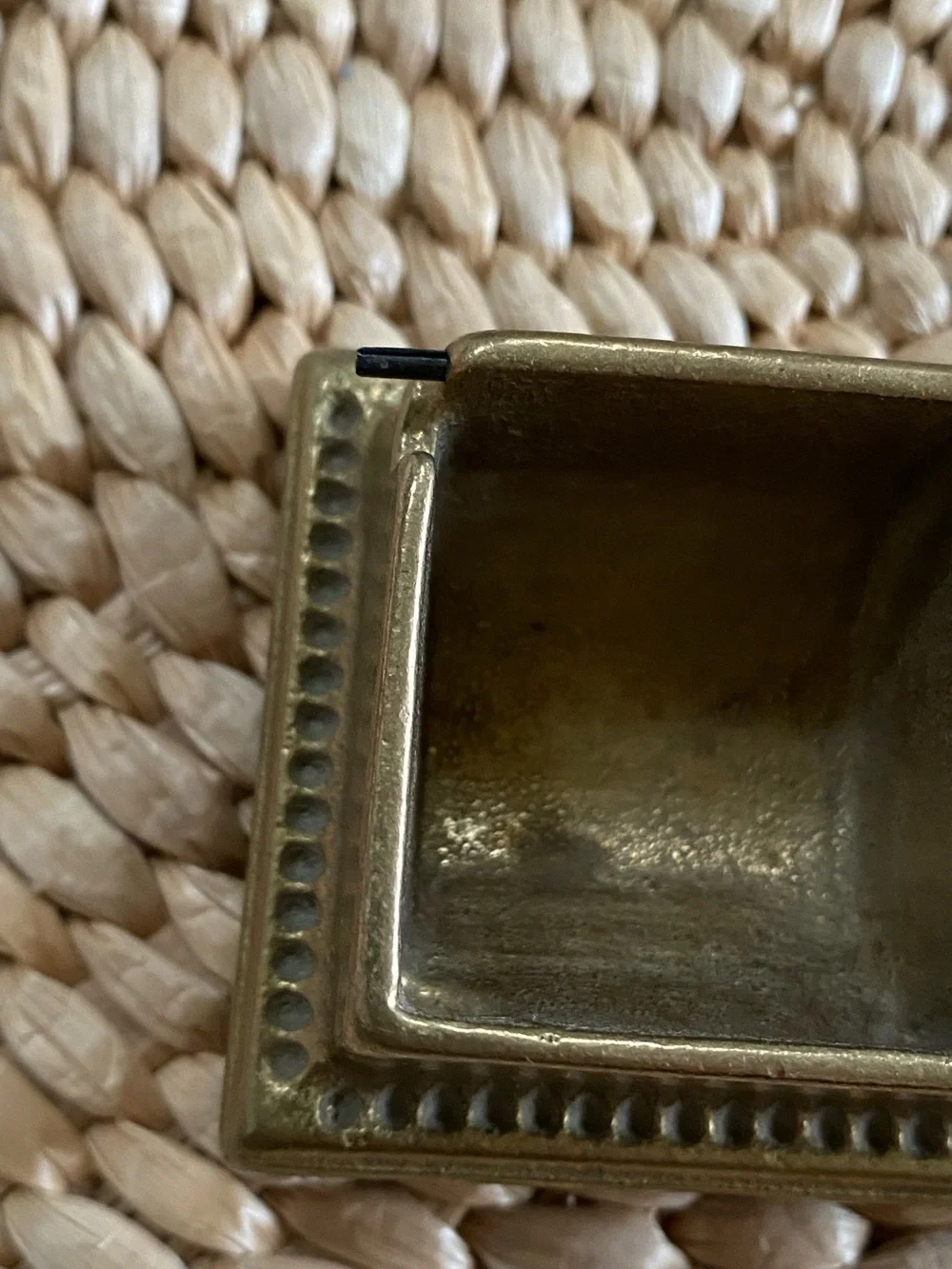 Vtg Stamp Box Ornate Art Nouveau Sunflower Brass Trinket Case Hinged Lid